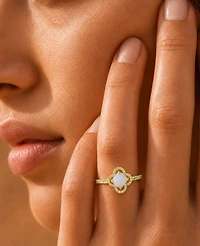 Macy's 14k Gold-Plated Opal Clover Fashion Ring