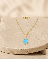 Macy's 14k Gold-Plated Turquoise Crystal Necklace