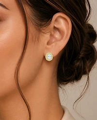 Macy's 14k Gold-Plated Classic Oval Halo Earrings