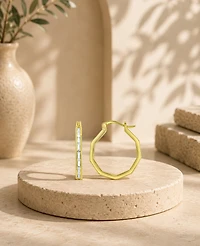 Macy's 14k Gold-Plated Thin Baguette Hoop Earrings
