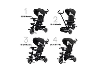 Kinder King 8-in-1 Folding Kids Tricycle Stroller with Adjustable Push Handle, Convertible Toddler