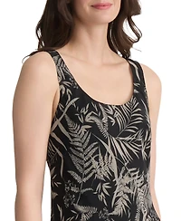 Jones New York Women's Tiered Tropical-Print Maxi Dress