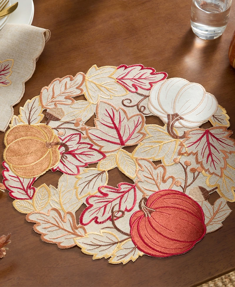 Elrene Pumpkin Picking Round Placemat, 15"