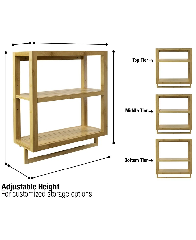 Sorbus Bamboo Wall Mounted rack for Bathroom, Kitchen and more