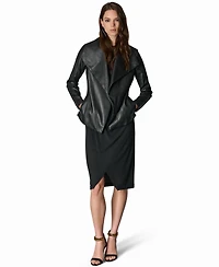 Donna Karan New York Women's Mixed-Media Belted Wrap Jacket