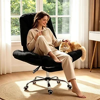 gaomon Office Chair, Flip Armrests for Pets and Cross Legged Sitting,Executive Ergonomic Computer Gaming Chair with Foot Rest