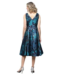 Alex Evenings Women's Midi Sleeveless Jacquard Dress
