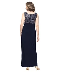 Alex Evening Women's Long Matte Jersey Empire Waist Dress