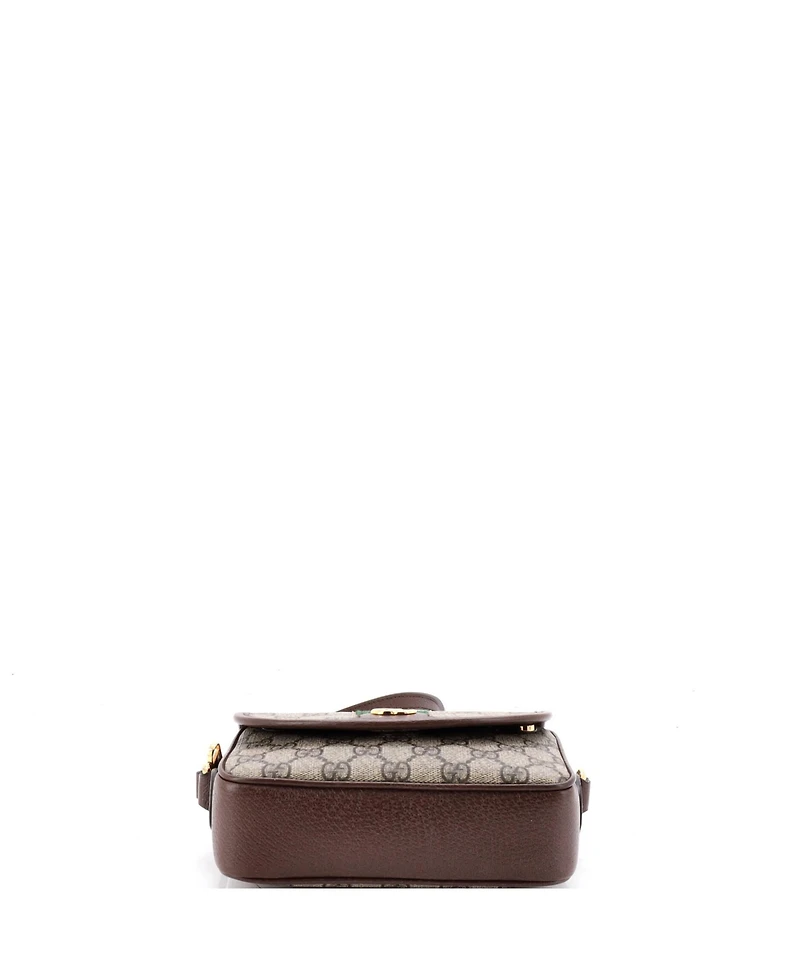 Pre-Owned Gucci Mini Ophidia Flap Shoulder Bag Gg Coated Canvas