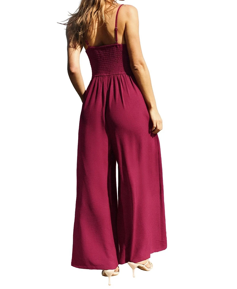 Cupshe Women's After Party V-Neck Sleeveless Crochet-Lace Jumpsuit