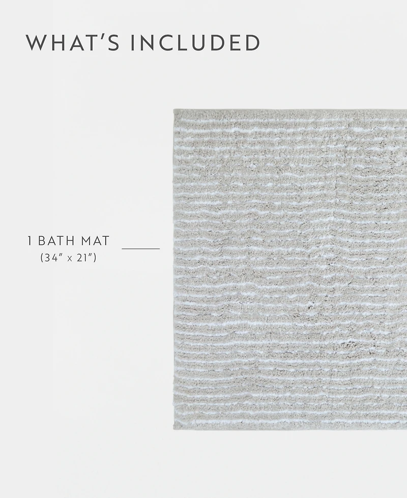 ienjoy Home Pinstripe Cotton Bath Mat, 24" x 17"