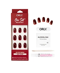 Orly Bus Stop Crimson On Set Short Round Press-On Nail Set