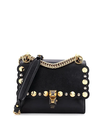 Pre-Owned Fendi Small Kan I Bag Studded Leather