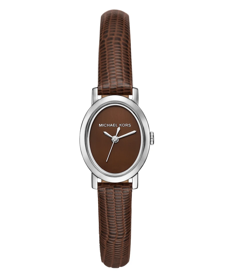 Michael Michael Kors Women's Maude Three-Hand Brown Leather Watch 21mm