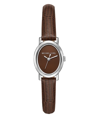 Michael Michael Kors Women's Maude Three-Hand Brown Leather Watch 21mm