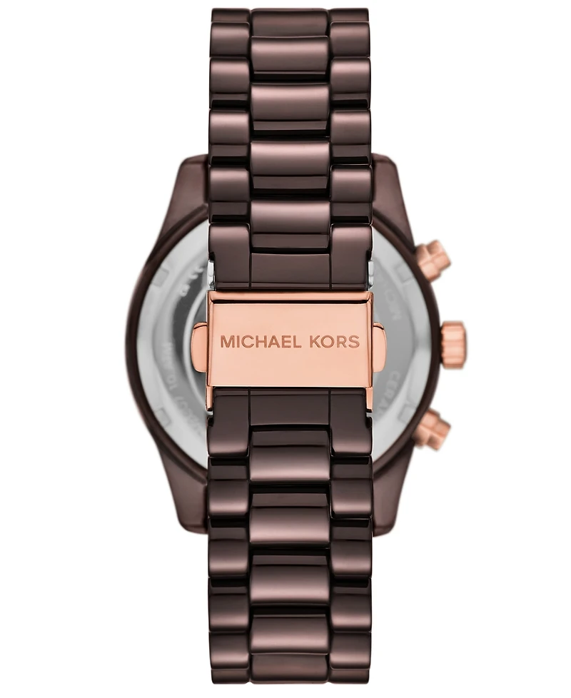Michael Michael Kors Women's Lexington Chronograph Brown Ceramic Watch 38mm