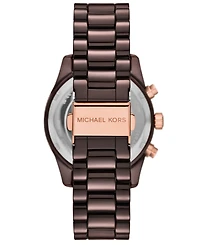 Michael Michael Kors Women's Lexington Chronograph Brown Ceramic Watch 38mm