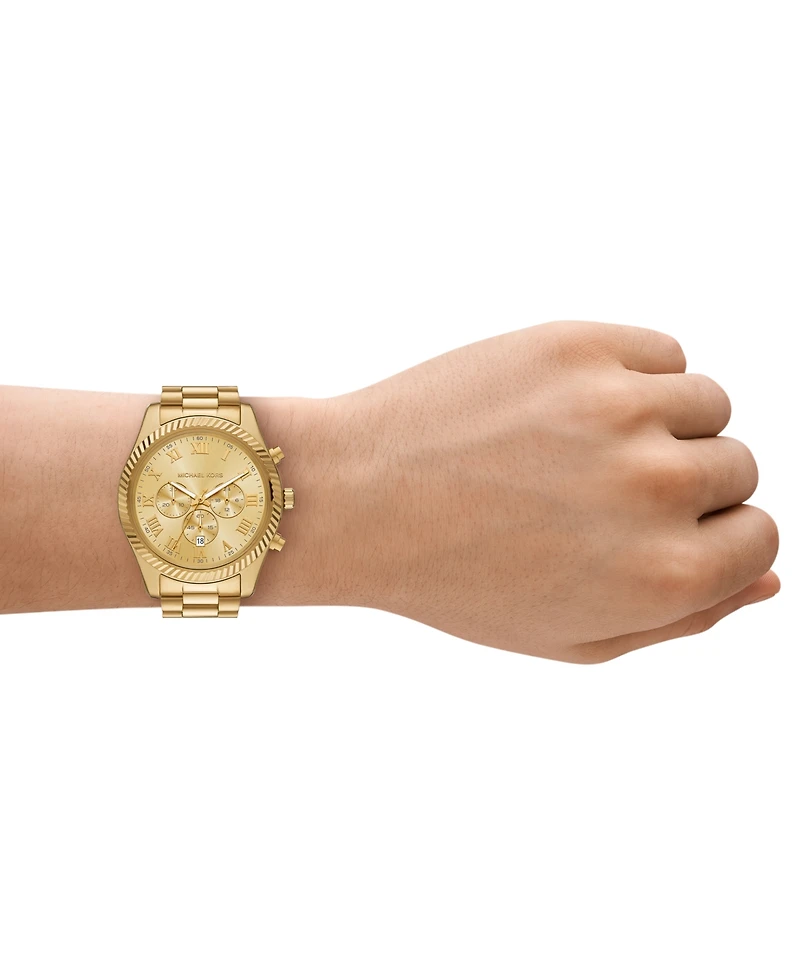Michael Michael Kors Men's Lexington Chronograph Gold-Tone Stainless Steel Watch 44mm