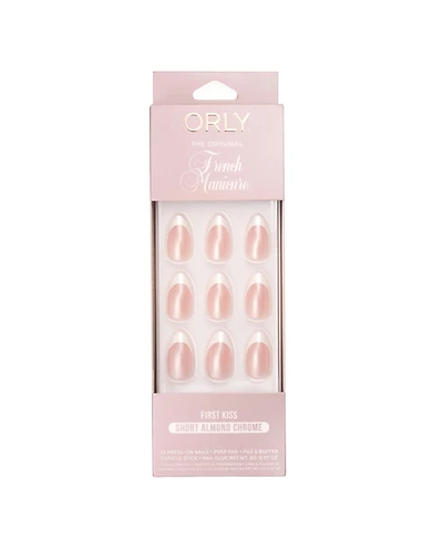 Orly First Kiss Chrome French Manicure Short Almond Press-On Nail Set, 0.07 oz.