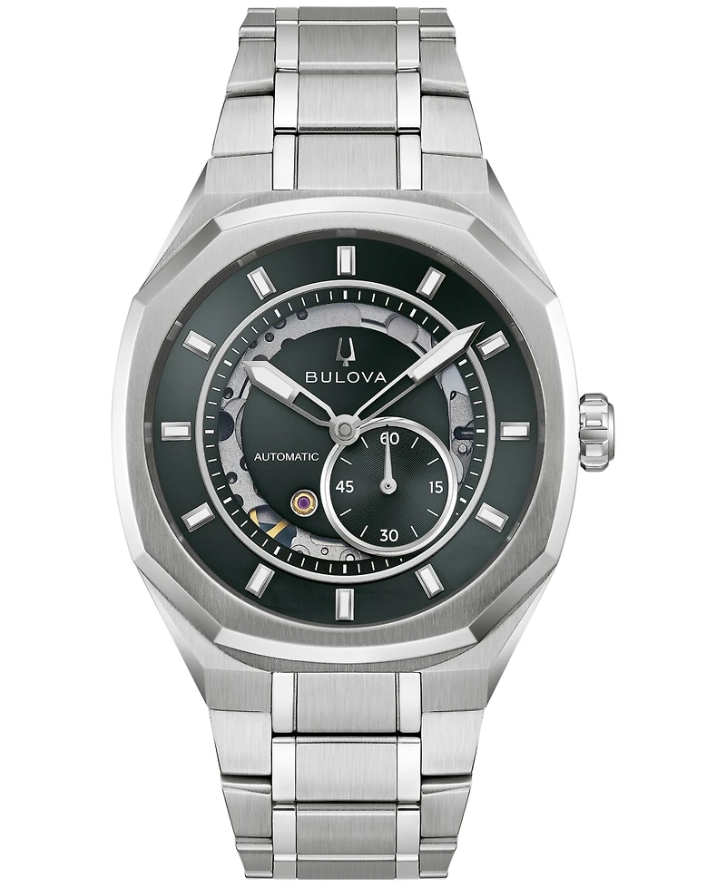Bulova Men's Automatic Marc Anthony Silver-Tone Stainless Steel Bracelet Watch 40.5mm