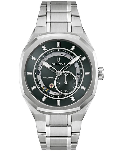 Bulova Men's Automatic Marc Anthony Silver-Tone Stainless Steel Bracelet Watch 40.5mm