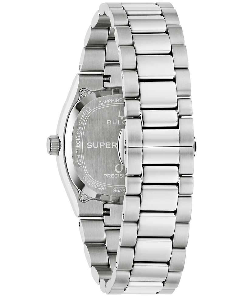 Bulova Men's Super Seville Magnesite Silver-Tone Stainless Steel Bracelet Watch 35mm