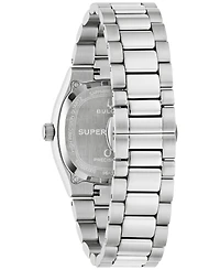 Bulova Men's Super Seville Magnesite Silver-Tone Stainless Steel Bracelet Watch 35mm