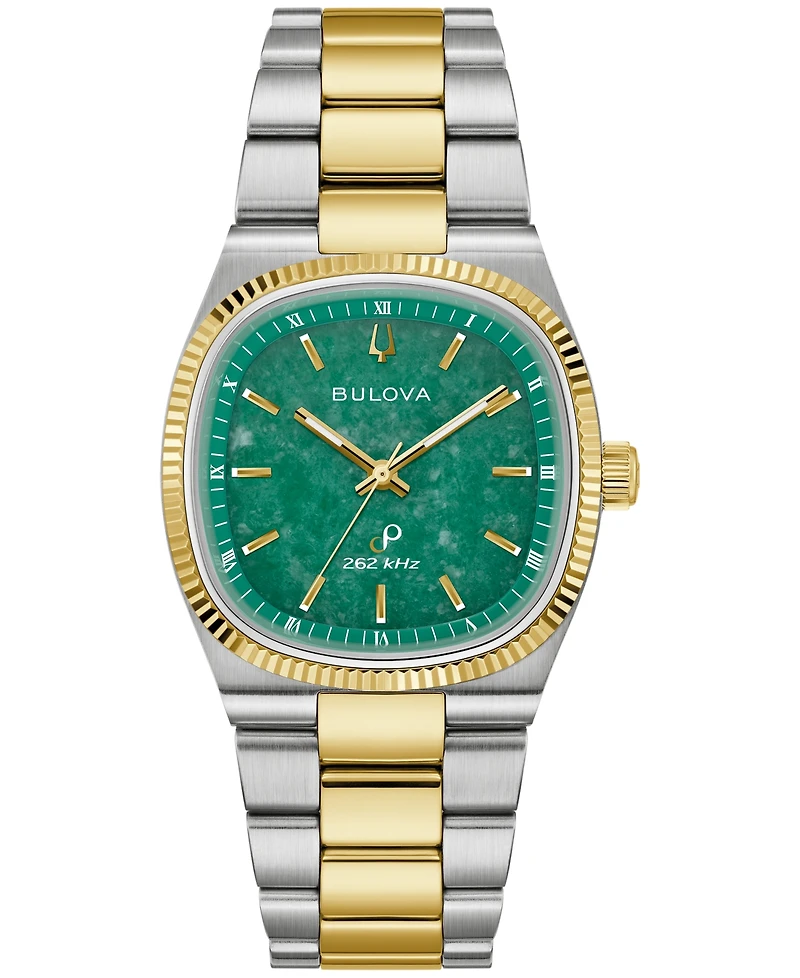 Bulova Men's Super Seville Jade Two-Tone Stainless Steel Bracelet Watch 35mm