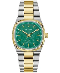 Bulova Men's Super Seville Jade Two-Tone Stainless Steel Bracelet Watch 35mm