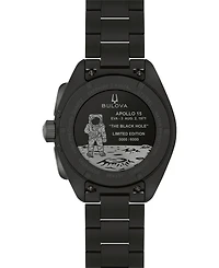 Bulova Men's Limited Edition Lunar Pilot "Black Hole" Black Stainless Steel Bracelet Watch 41.2mm