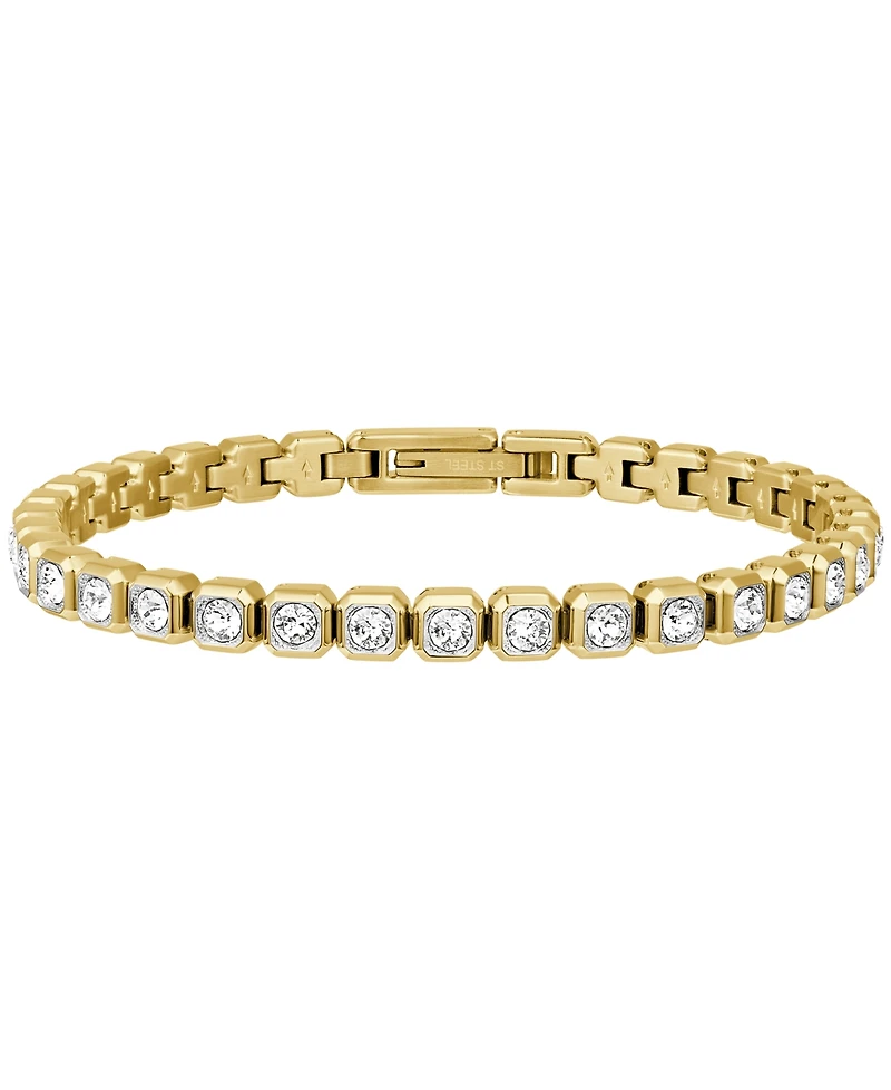 Bulova Women's Box Set Crystal Gold-Tone Stainless Steel Bracelet Watch 15mm