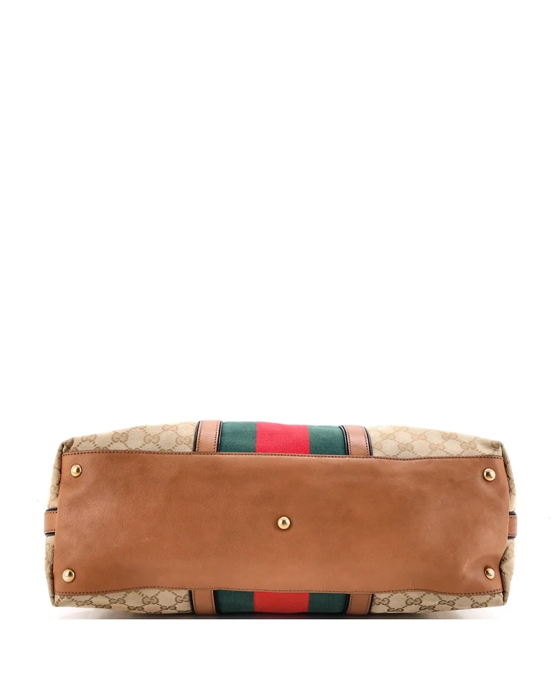 Pre-Owned Gucci Medium Rania Convertible Top Handle Bag Web Gg Canvas