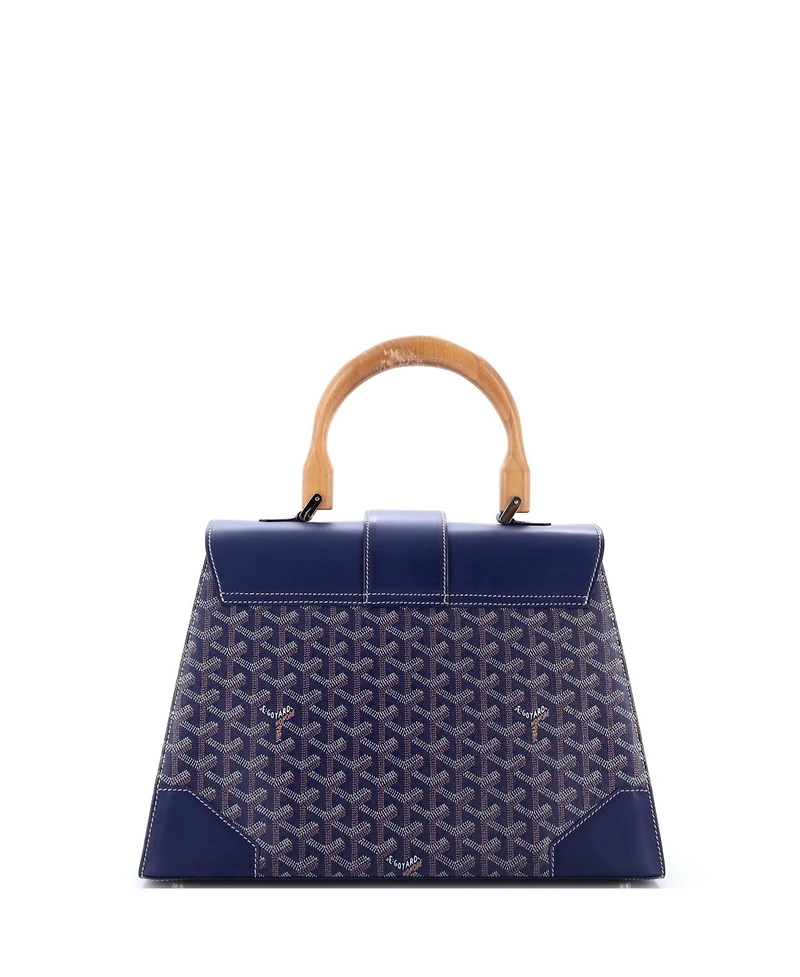 Pre-Owned Goyard Mm Saigon Top Handle Bag Coated Canvas with Leather