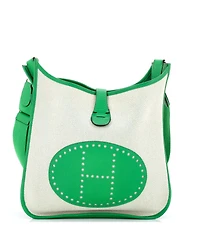 Pre-Owned Hermes Gm Evelyne Bag Gen Iii Toile and Leather