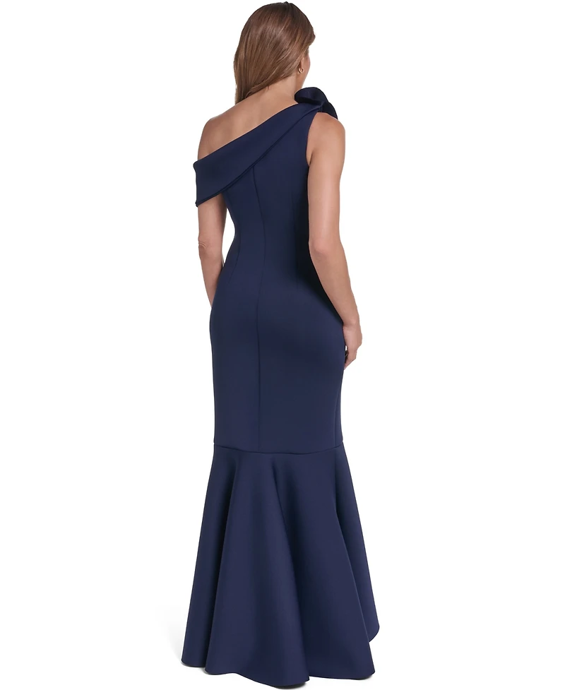 Eliza J Women's One-Shoulder Ruffle Gown Dress