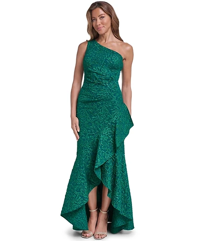 Eliza J Women's One-Shoulder Side-Tuck Ruffle-Hem Dress
