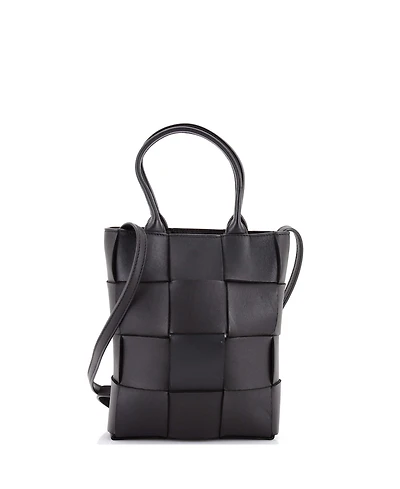 Pre-Owned Bottega Veneta Mini Cassette Convertible Tote Maxi Intrecciato Leather