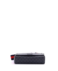 Pre-Owned Gucci Small Web Strap Flap Messenger Bag Gg Coated Canvas