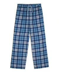 Max & Olivia Boys' 6-18 Long-Sleeve Top and Woven Plaid Pants Pajama, 2-Piece Set
