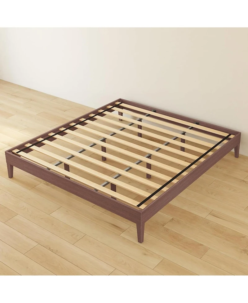 Grain & Grove Oak Embossed Bear Platform Bed