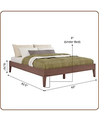 Grain & Grove Bear Platform Bed Oak Embossed