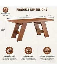 Streamdale Furniture 71'' Wood Grain Rectangular Dining Table for 6-8 People
