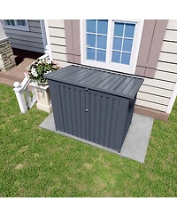 Streamdale Furniture Outdoor Metal Trash Can Storage Shed For 2 Bins - Waterproof Garden Enclosure