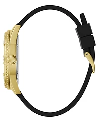 Guess Men's Quartz Black Silicone Strap Watch 44mm