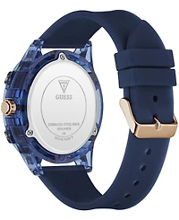 Guess Men's Quartz Blue Silicone Strap Watch 48mm