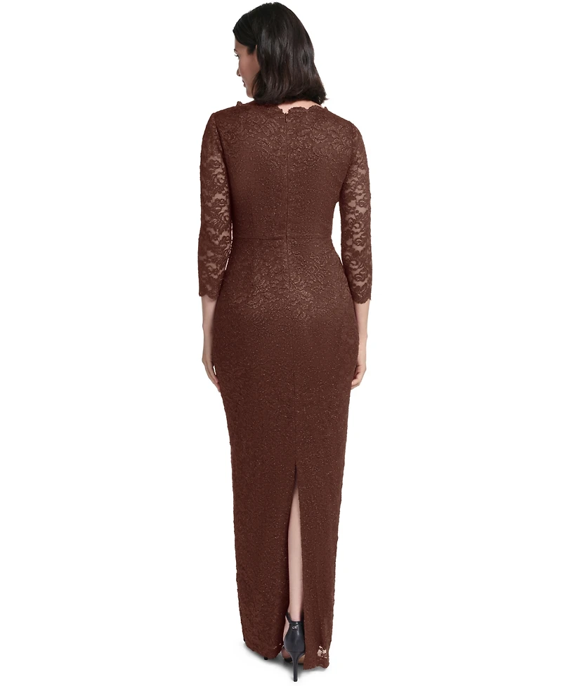 Jessica Howard Women's 3/4-Sleeve Side Tuck Sheath Dress