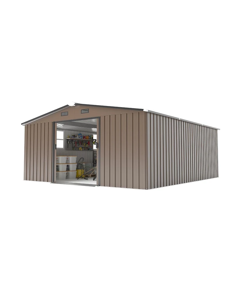 Streamdale Furniture 10x12Feet Steel Storage Shed With Two Windows