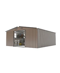 Streamdale Furniture 10x12Feet Steel Storage Shed With Two Windows