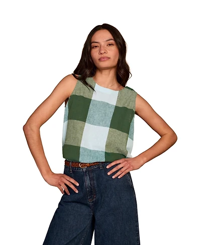Celtic & Co. Women's Sleeveless Pleat Back Cotton Blouse