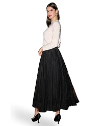 Yumi Women's Diamonte Tulle Maxi Skirt